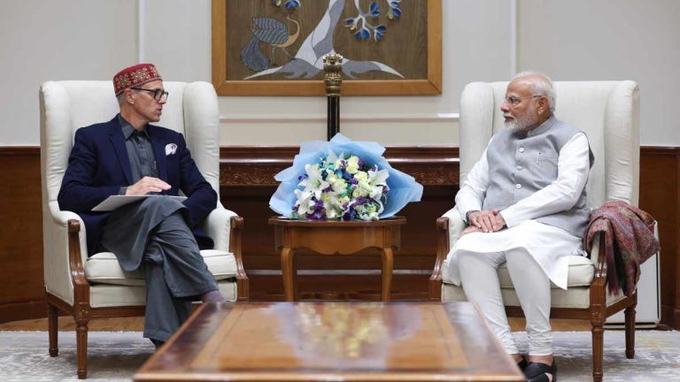 Jammu and Kashmir Chief Minister Omar Abdullah with Prime Minist